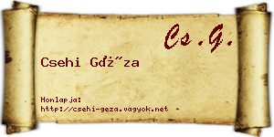 Csehi Géza névjegykártya