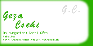 geza csehi business card